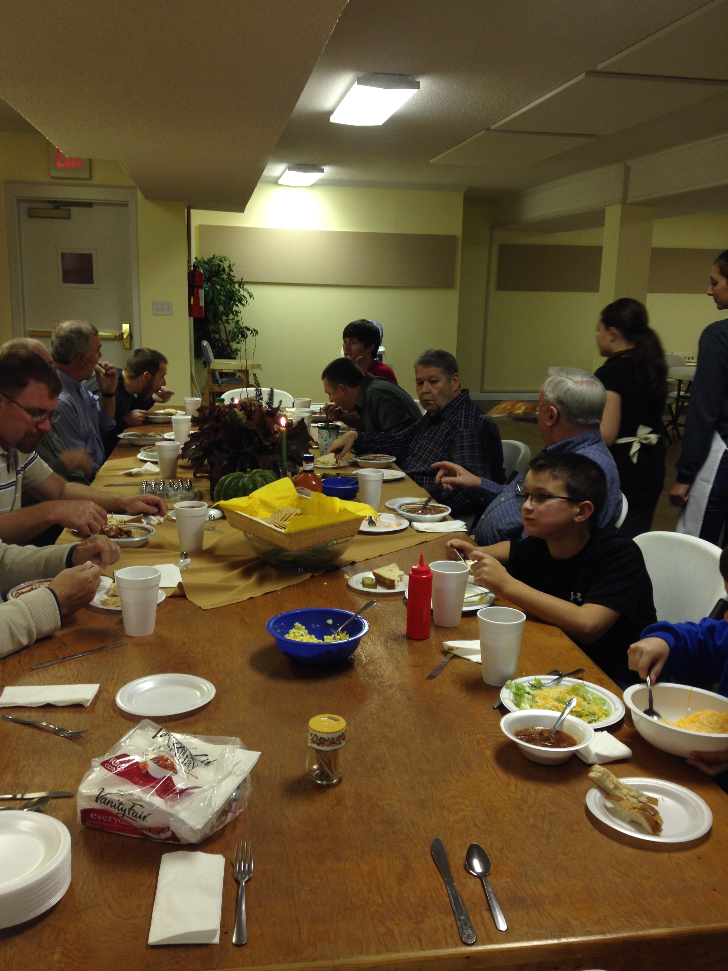 The men enjoying the meal and the top-notch service